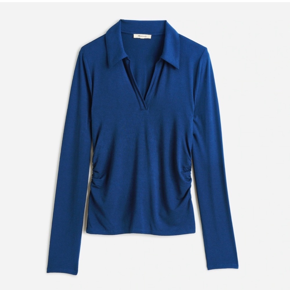 NWOT Madewell Side Cinch Long Sleeve Polo XS